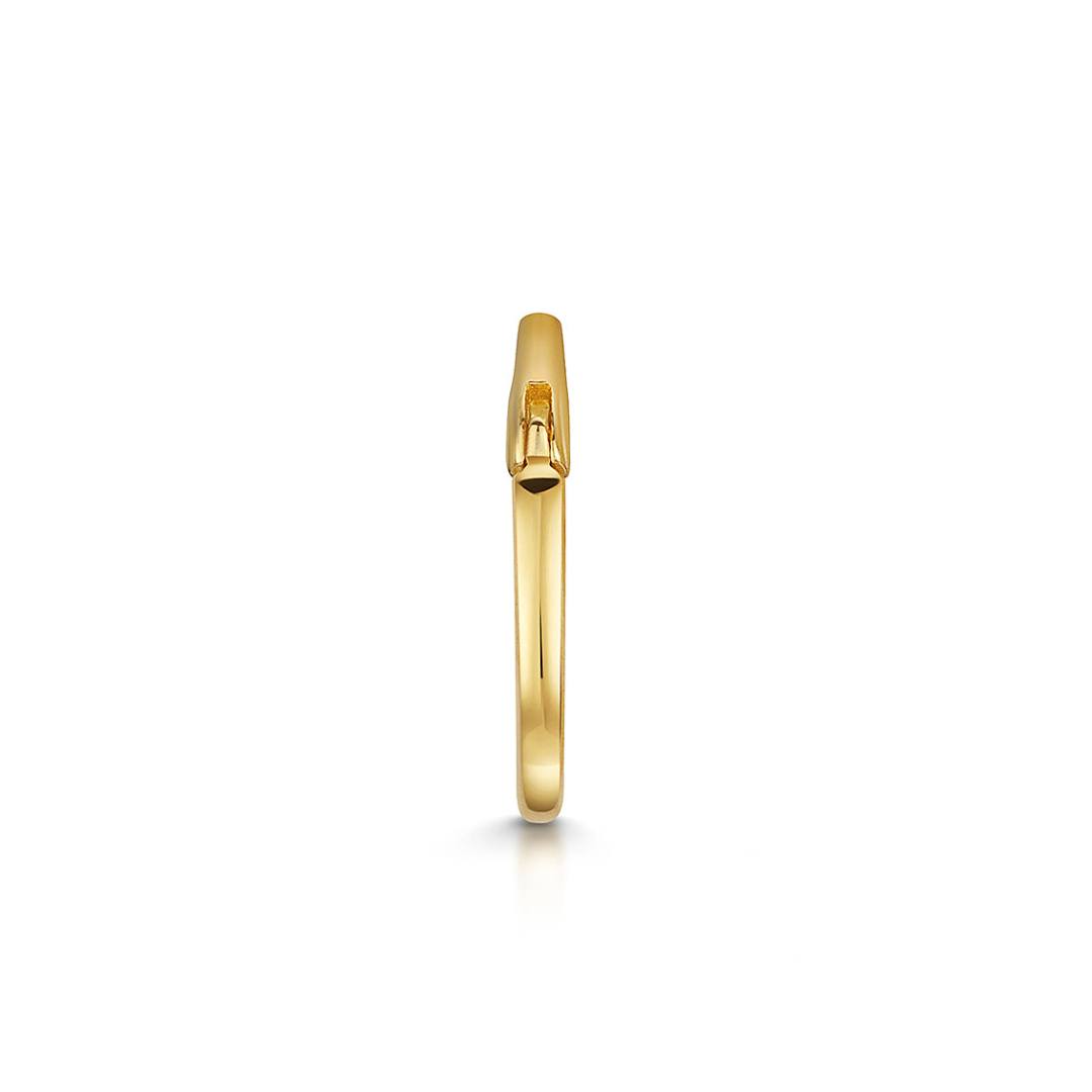 14k solid yellow gold 8mm 18g clicker hoop earring