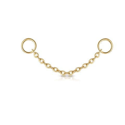 9k solid yellow gold cartilage chain charm