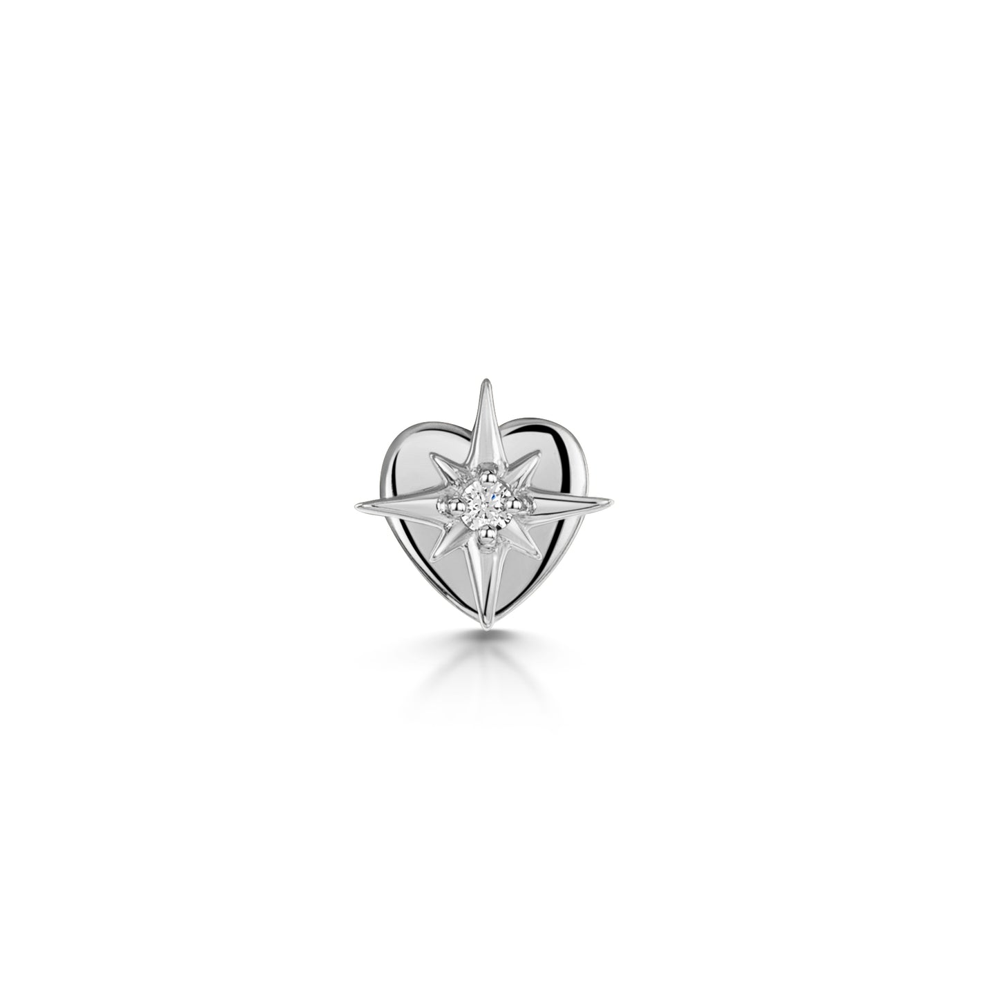 9k solid white gold North Star flat back labret stud earring 6mm Cartilage Studs Laura Bond Maria Tash astrid miyu