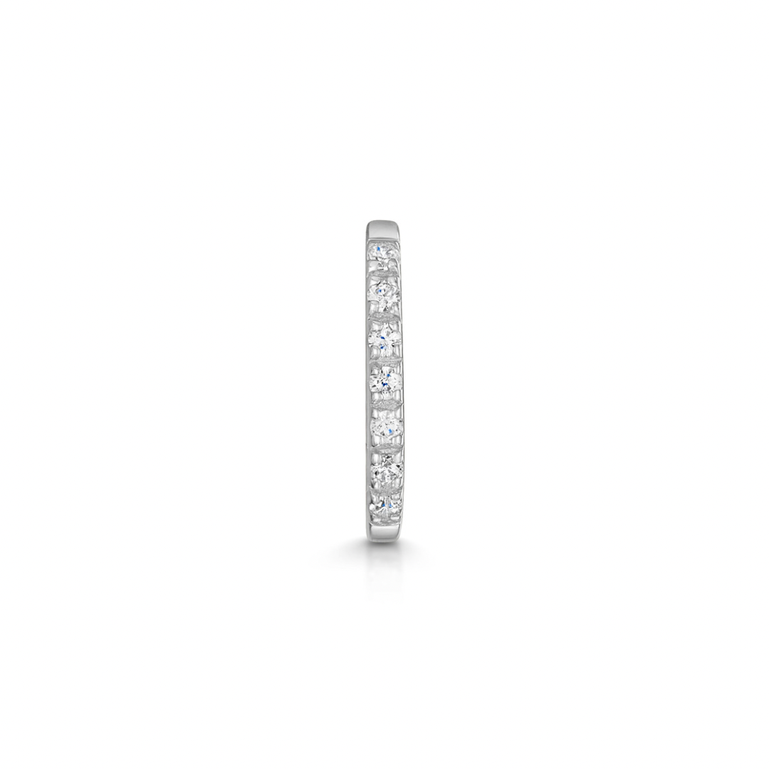 9k solid white gold 7mm 16g crystal oval rook clicker hoop Huggies and Hoops Laura Bond Maria Tash