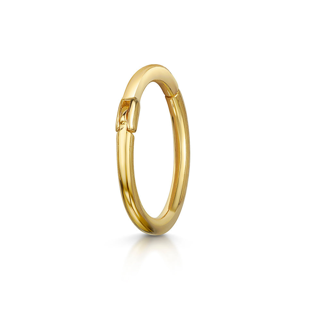 14k solid yellow gold 10mm 16g clicker hoop earring Huggies and Hoops Laura Bond Maria Tash