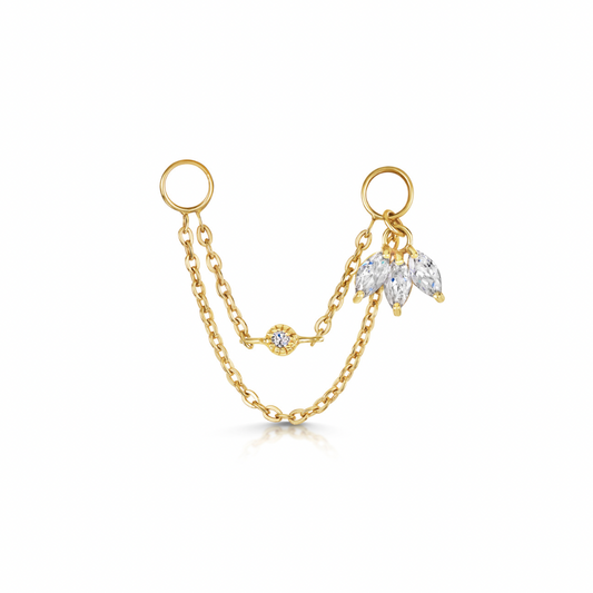 9k solid yellow gold lotus flower chain charm