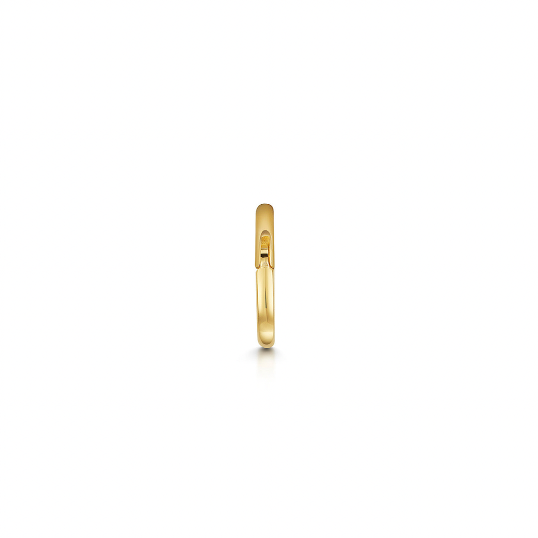 9k solid yellow gold 6mm 18g clicker hoop earring