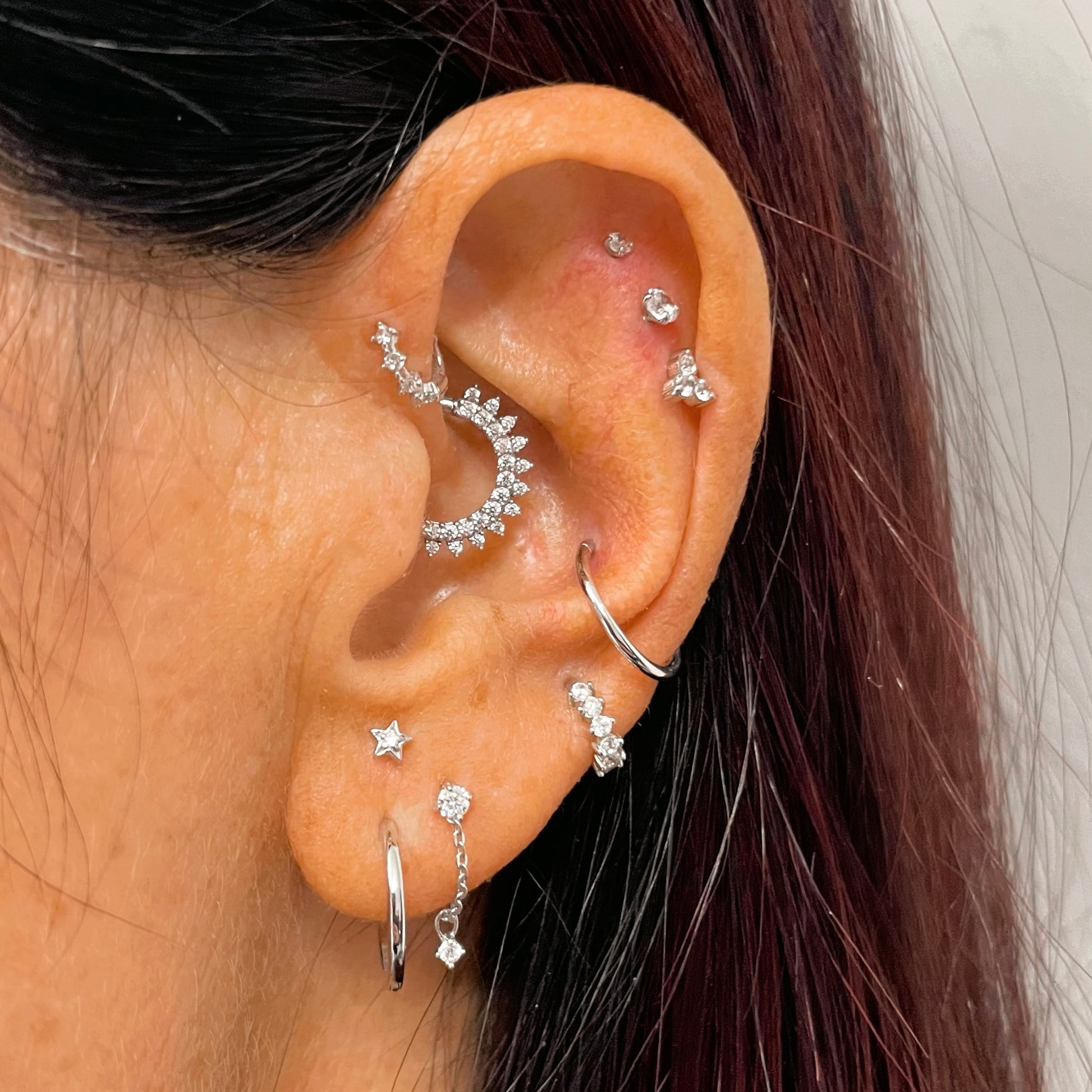 9k solid white gold 10mm slim simple huggie earring Huggies and Hoops Laura Bond Maria Tash