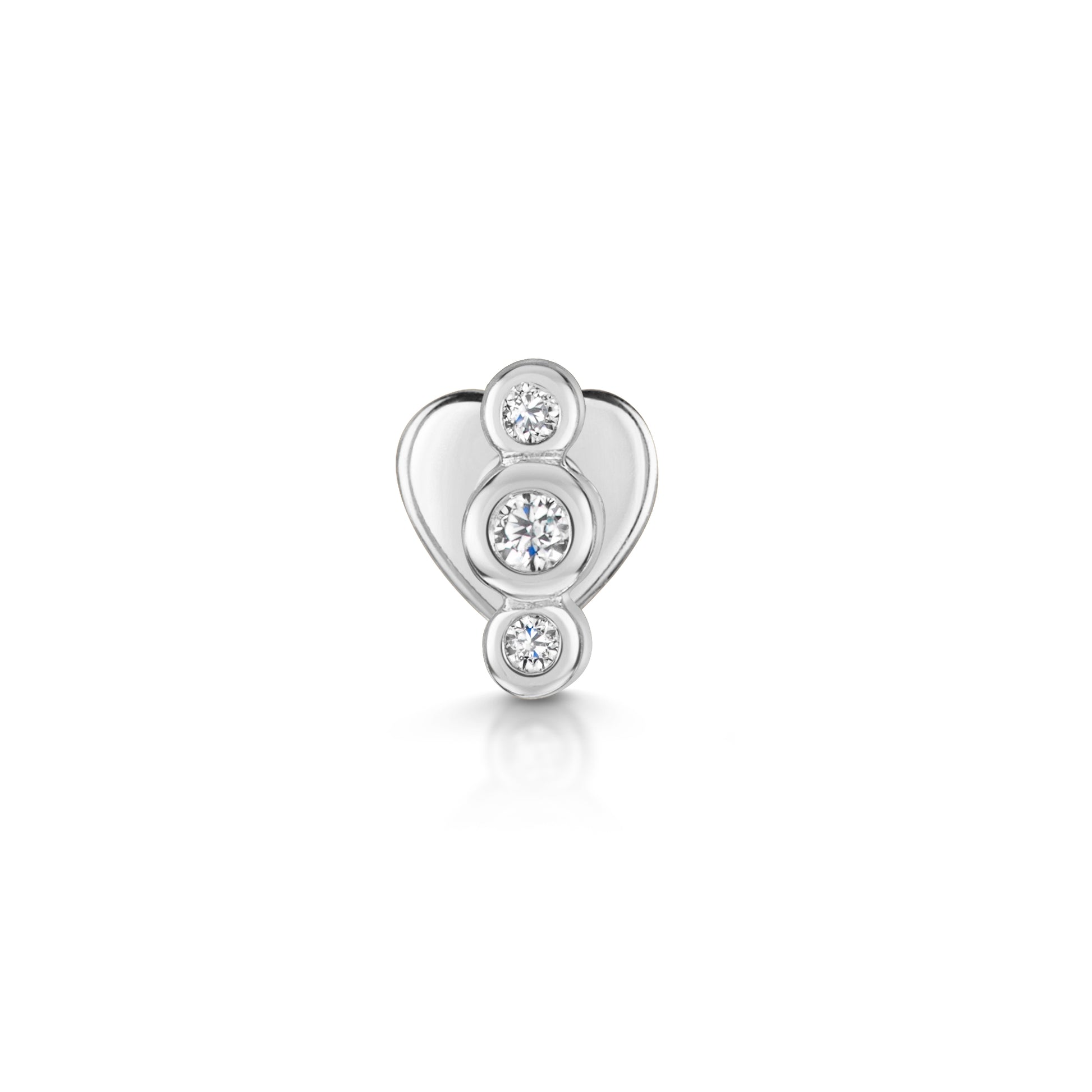 14k solid white gold bon bon flat back labret stud earring 8mm - LAURA BOND jewellery