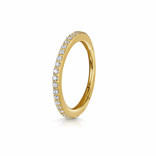 9k solid yellow gold 10mm 16g crystal clicker hoop earring Huggies and Hoops Laura Bond Maria Tash astrid miyu