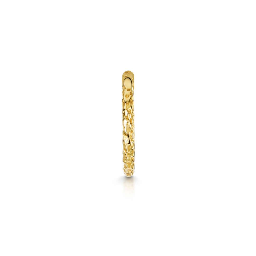 9k solid yellow gold 8mm 18g hammered texture clicker hoop earring Huggies and Hoops Laura Bond Maria Tash