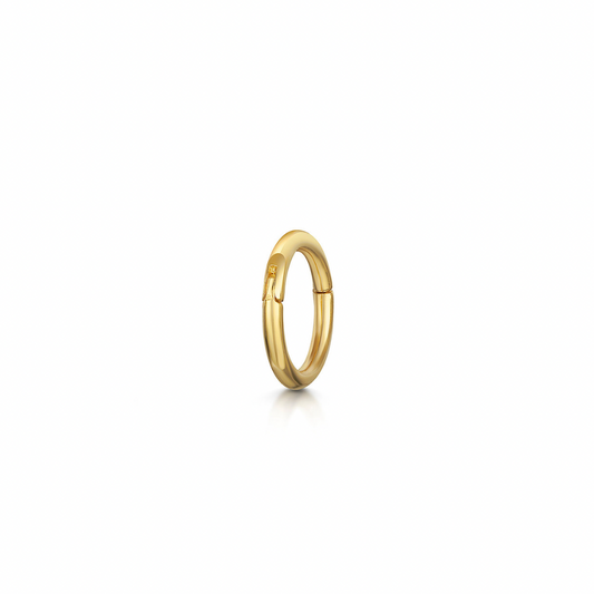 9k solid yellow gold 6mm 16g clicker hoop earring Huggies and Hoops Laura Bond Maria Tash