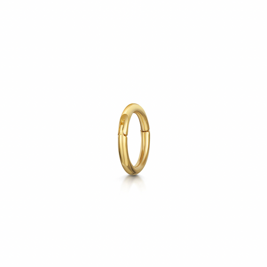 9k solid yellow gold 6mm 16g clicker hoop earring