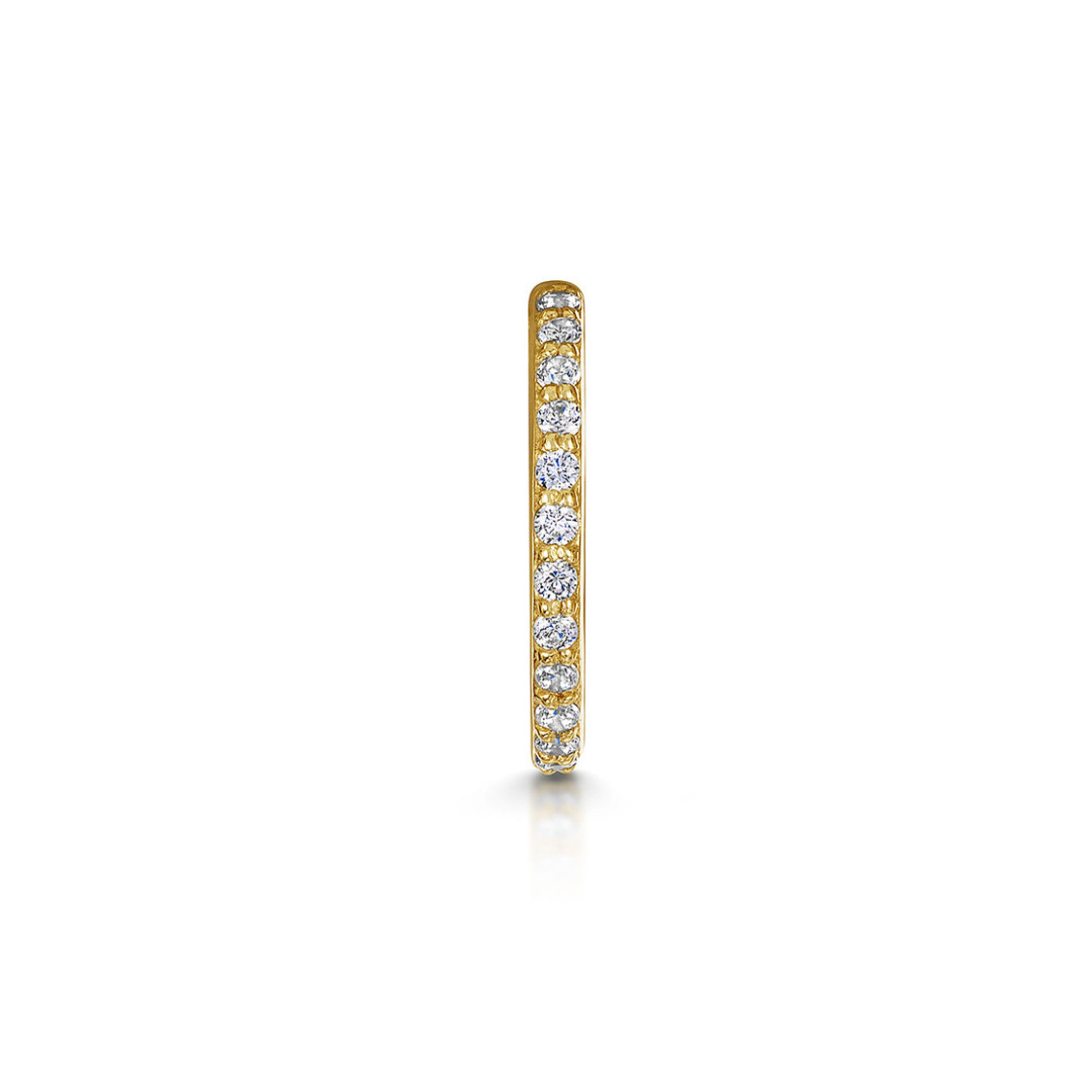 9k solid yellow gold 8mm 18g crystal clicker hoop earring Huggies and Hoops Laura Bond Maria Tash