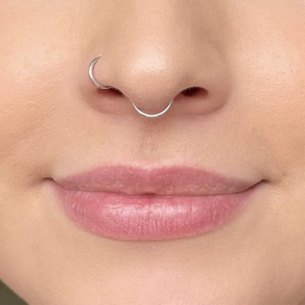 9k solid white gold 8mm clicker hoop earring - LAURA BOND jewellery