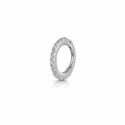 9k solid white gold 6mm 18g crystal clicker hoop earring Huggies and Hoops Laura Bond Maria Tash
