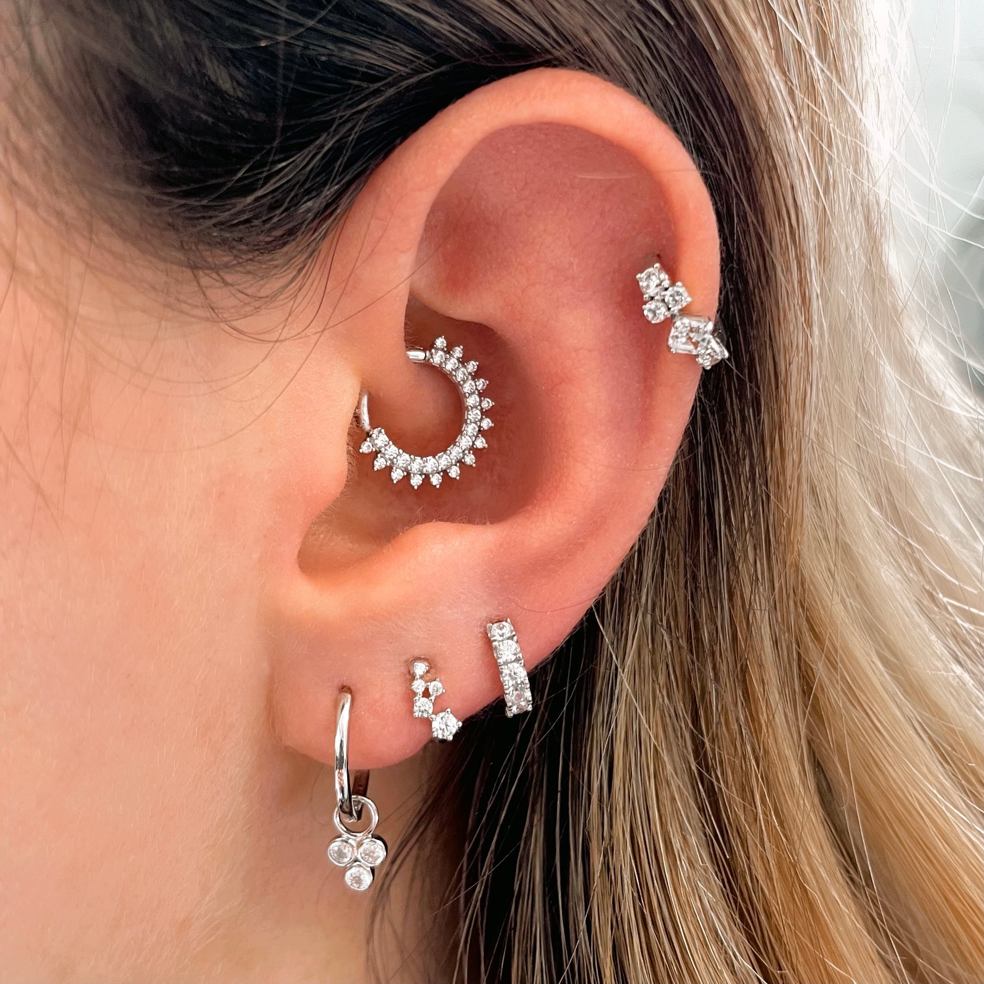 9k solid white gold 10mm slim simple huggie earring Huggies and Hoops Laura Bond Maria Tash