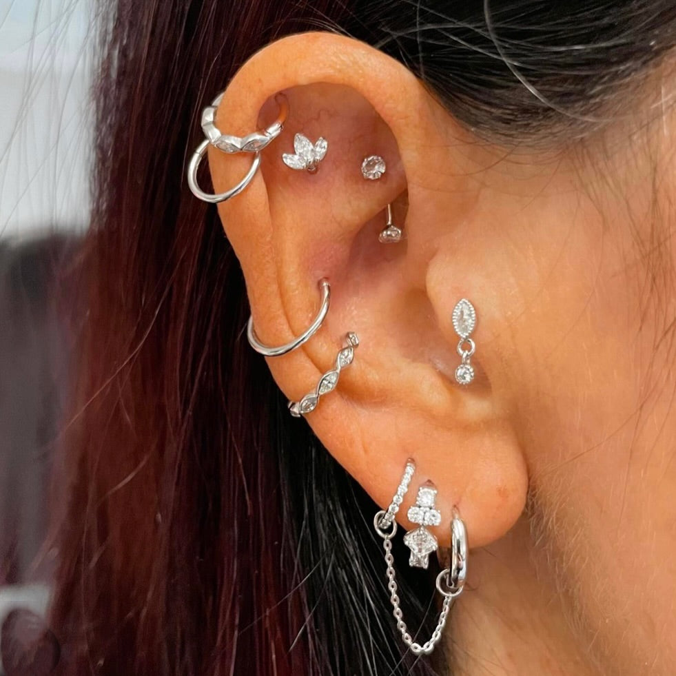 9k solid white gold 16g clicker hoop earring Huggies and Hoops Laura Bond Maria Tash astrid miyu