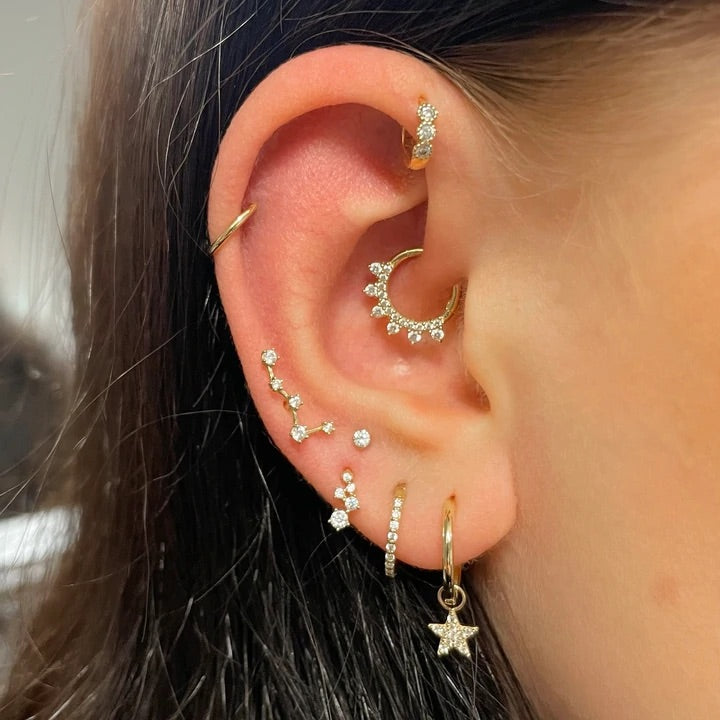 14k solid yellow gold 6mm 18g clicker hoop earring Huggies and Hoops Laura Bond Maria Tash