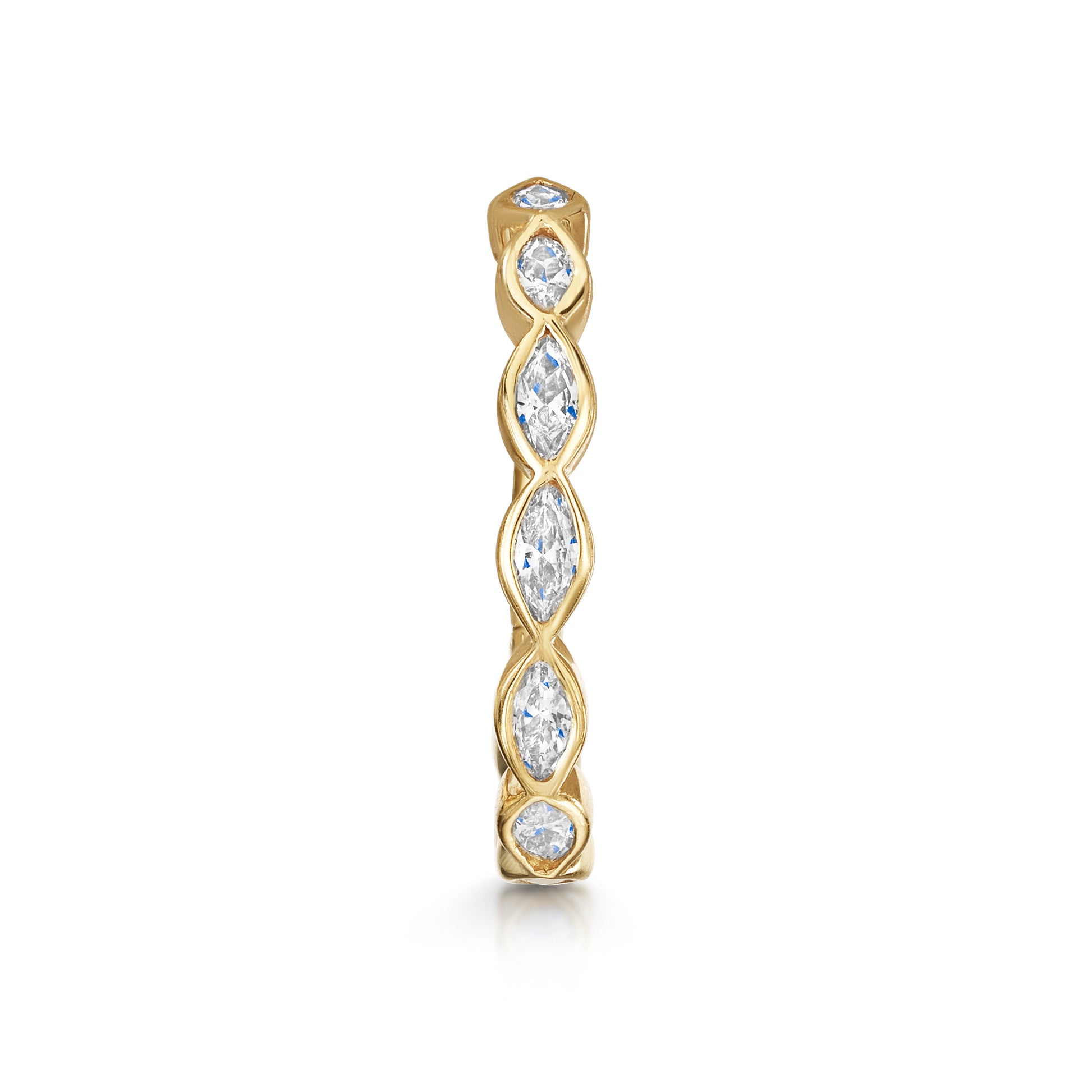 9k solid yellow gold 12mm 16g marquise crystal clicker hoop earring Huggies and Hoops Laura Bond Maria Tash astrid miyu