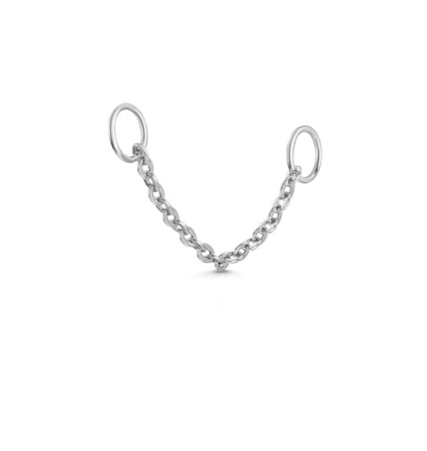 9k solid white gold cartilage chain charm