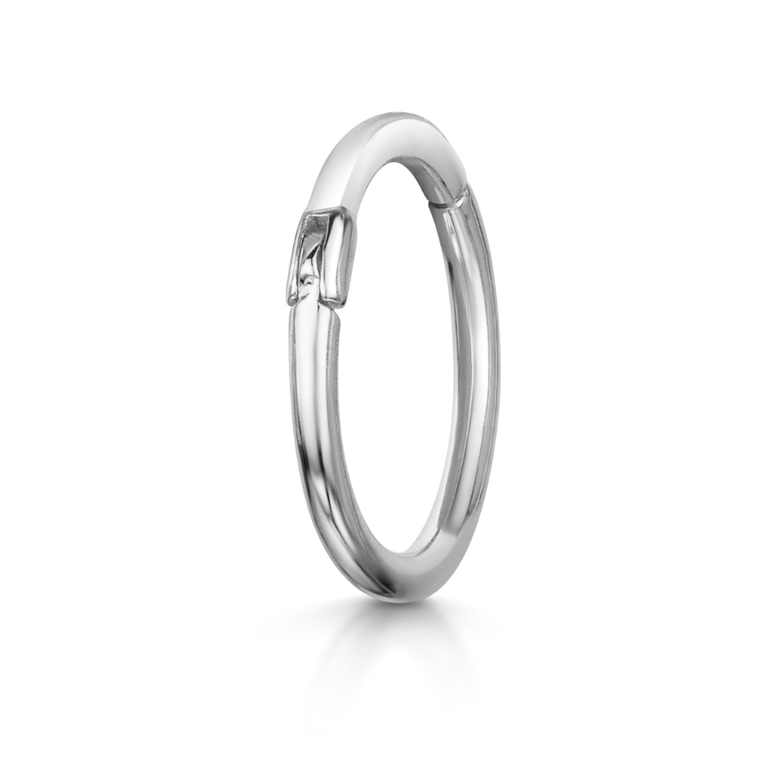 9k solid white gold 12mm 16g clicker hoop earring Huggies and Hoops Laura Bond Maria Tash