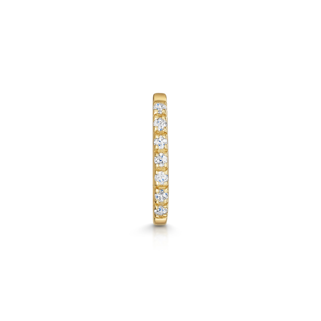 9k solid yellow gold 7mm 16g crystal oval rook clicker hoop Huggies and Hoops Laura Bond Maria Tash astrid miyu