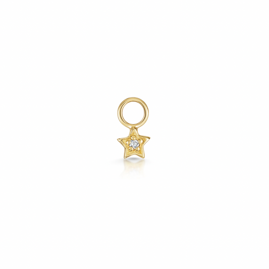 9k solid white gold tiny star flat back labret stud earring 6mm – Laura Bond