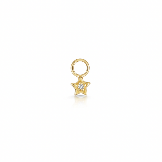 9k solid yellow gold tiny Nova star charm