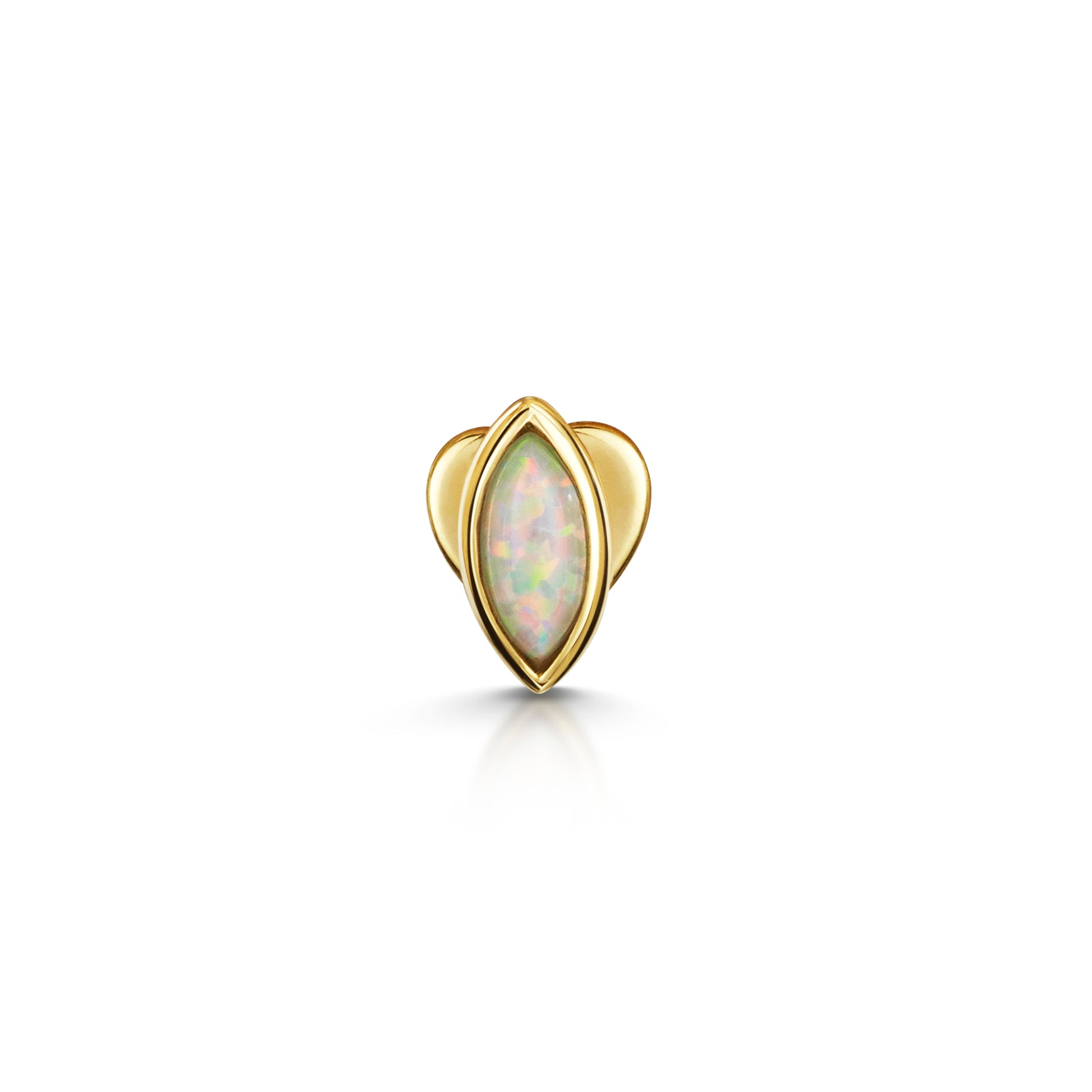 9k solid yellow gold opal marquise flat back labret stud - LAURA BOND jewellery