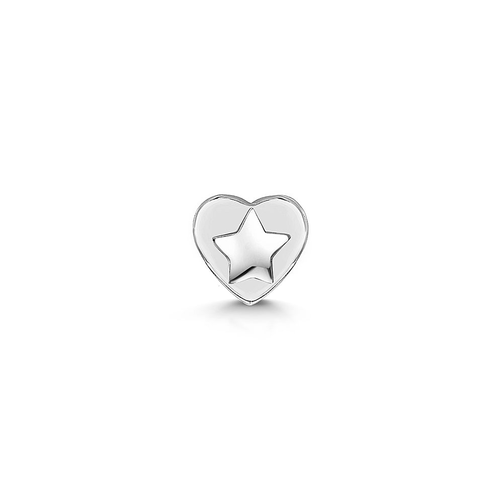9k solid white gold tiny star flat back labret stud - LAURA BOND jewellery