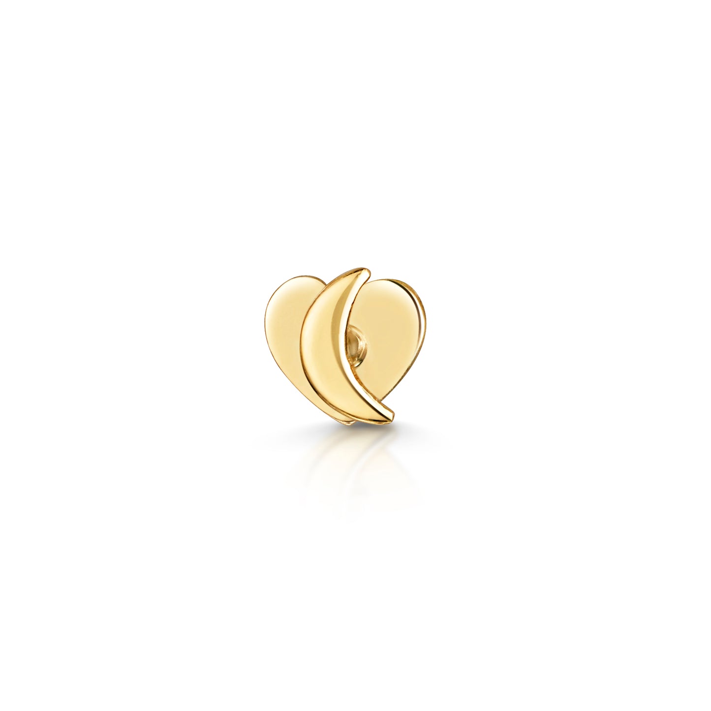 14k solid yellow gold tiny moon flat back labret stud earring 8mm