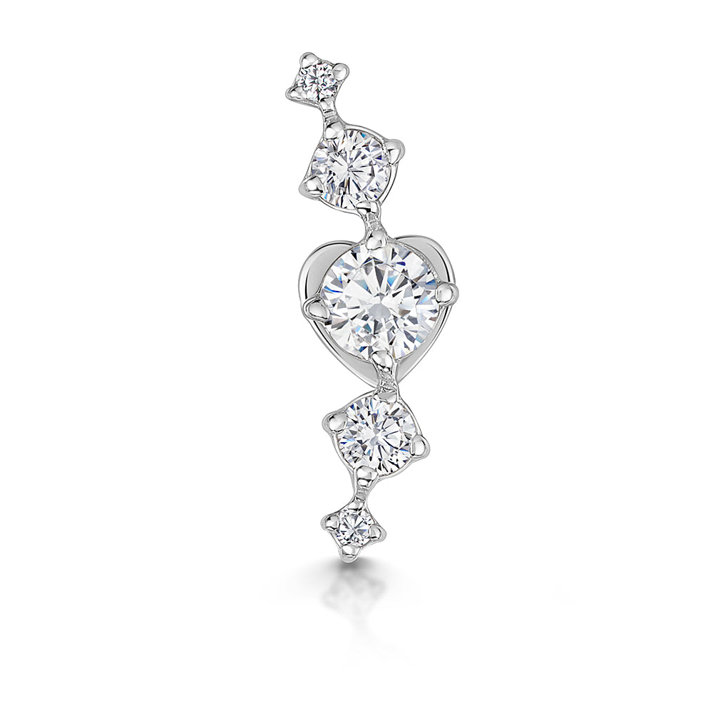 14k solid white gold Astraea flat back labret stud earring 8mm Cartilage Studs Laura Bond Maria Tash astrid miyu