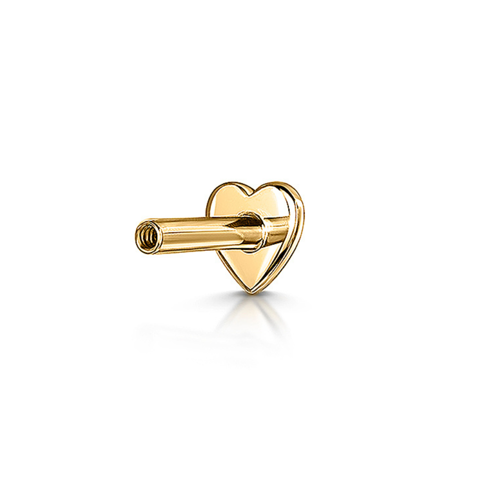 Laura Bond solid gold labret flat back 14k yellow gold 8mm Cartilage Studs Laura Bond Maria Tash astrid miyu